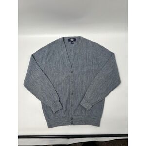 Knights Bridge For Men Gray V Neck Button Up Cardigan Sweater Size L